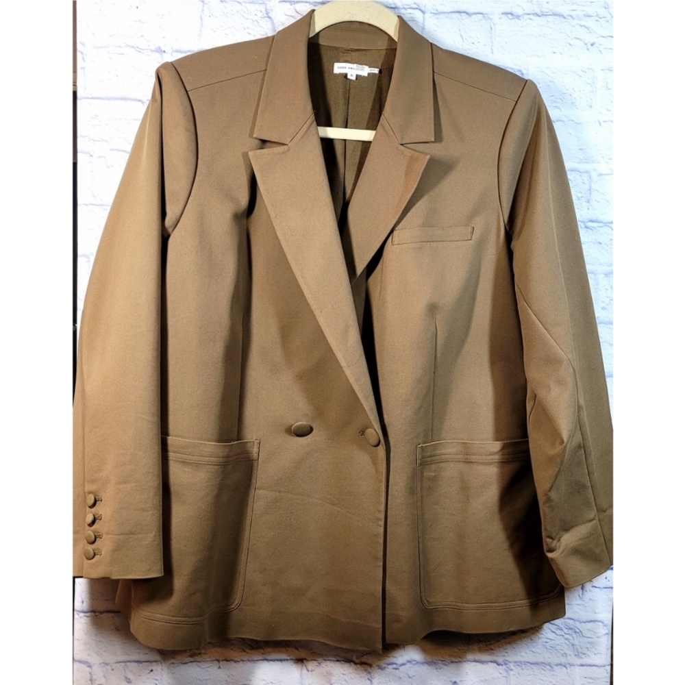 Good American The Boss Oversized Blazer Jacket Size 5 US 2XL Brown Careerwear